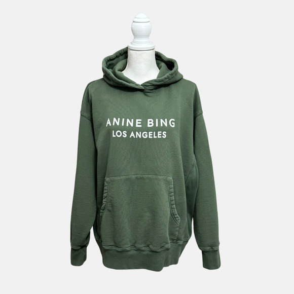 ANINE BING Alto Hoodie Green Oversized Pullover Women's Size Medium - Picture 1 of 8